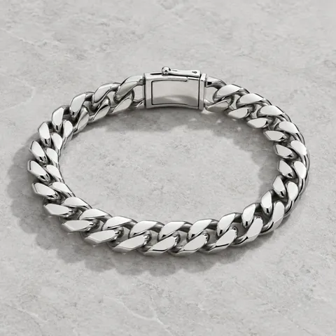 Pulsera Cubana 8 mm, acero quirúrgico